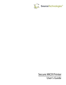 Secure MICR Printer User’s Guide