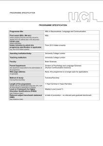 PROGRAMME SPECIFICATION Programme title: Final award (BSc, MA etc):