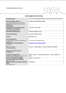 PROGRAMME SPECIFICATION