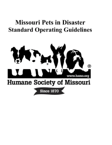 Missouri Pets in Disaster Standard Operating Guidelines