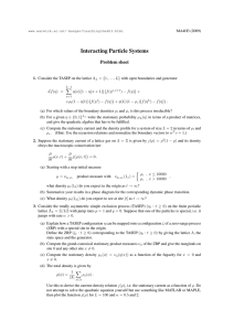 Interacting Particle Systems Problem sheet