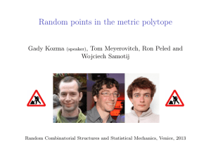 Random points in the metric polytope Gady Kozma Wojciech Samotij