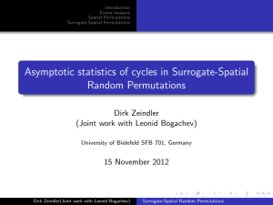 Asymptotic statistics of cycles in Surrogate-Spatial Random Permutations Dirk Zeindler