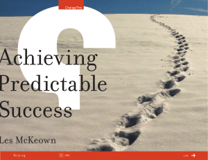Achieving Predictable Success Les McKeown