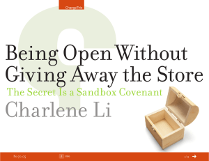Being Open Without Giving Away the Store  Charlene Li