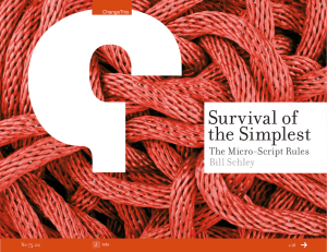 Survival of the Simplest The Micro-Script Rules Bill Schley