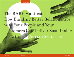 The RARE Manifesto: How Building Better Relationships with Your People and Your