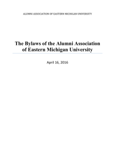 The Bylaws of the Alumni Association of Eastern Michigan University  April&nbsp;16,&nbsp;2016&nbsp;