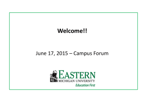 Welcome!! June 17, 2015 – Campus Forum