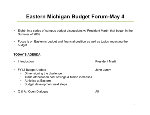 Eastern Michigan Budget Forum-May 4