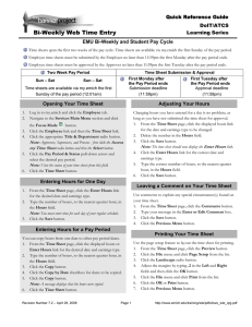 Bi-Weekly Web Time Entry Quick Reference Guide  DoIT/ATCS