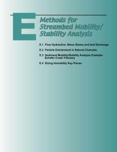 E Methods for Streambed Mobility/ Stability Analysis