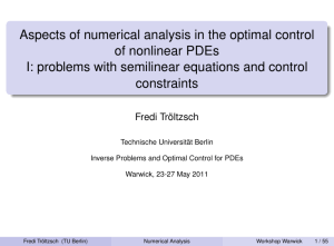 Aspects of numerical analysis in the optimal control of nonlinear PDEs