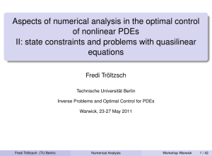 Aspects of numerical analysis in the optimal control of nonlinear PDEs
