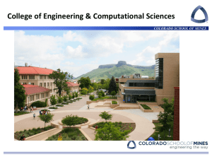 College of Engineering &amp; Computational Sciences COLORADO SCHOOL OF MINES