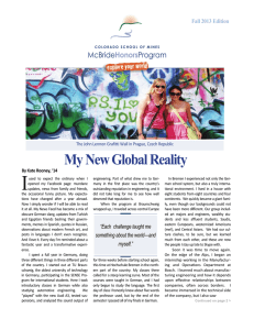 I My New Global Reality Fall 2013 Edition By Kate Rooney, ‘14 
