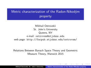Metric characterization of the Radon-Nikod´ ym property