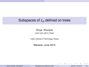 Subspaces of L defined on trees p Divya Khurana