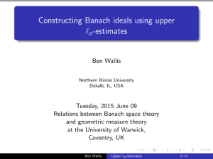 Constructing Banach ideals using upper ` -estimates