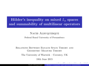 H¨ older’s inequality on mixed L spaces and summability of multilinear operators