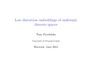 Low distortion embeddings of uniformly discrete spaces Tony Proch´ azka