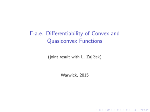 Γ-a.e. Differentiability of Convex and Quasiconvex Functions (joint result with L. Zaj´ıˇ cek)