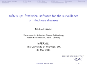 suRv’s up: Statistical software for the surveillance of infectious diseases Michael H¨ ohle