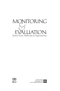 &amp; MONITORING EVALUATION: Some Tools,  Methods  &amp; Approaches