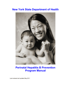 New York State Department of Health Perinatal Hepatitis B Prevention Program Manual