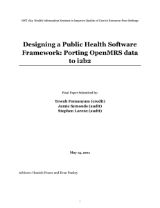Designing a Public Health Software Framework: Porting OpenMRS data to i2b2