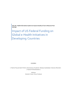 Impact of US Federal Funding on Global e-Health Initiatives in Developing Countries