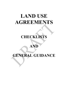LAND USE AGREEMENTS  CHECKLISTS