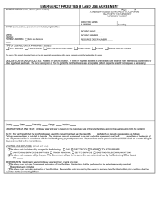 EMERGENCY FACILITIES &amp; LAND USE AGREEMENT