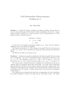 14.05 Intermediate Macroeconomics Problem set 3 Due: March 22nd