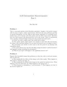 14.05 Intermediate Macroeconomics Pset 5 Due May 3rd Problem 1