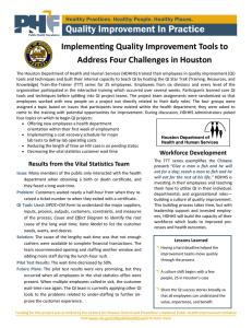 Quality Improvement In Practice ImplemenƟng Quality Improvement Tools to