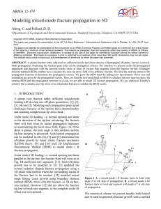 Modeling mixed-mode fracture propagation in 3D  ARMA 12-179