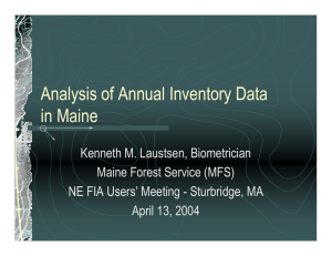 Analysis of Annual Inventory Data in Maine