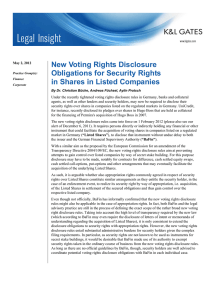 New Voting Rights Disclosure Obligations for Security Rights