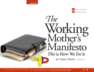 Working  Mother’s Manifesto
