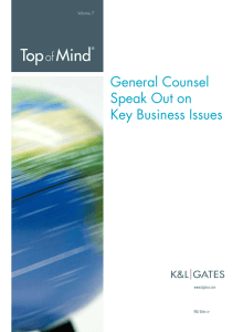 General Counsel Speak Out on Key Business Issues Volume 7