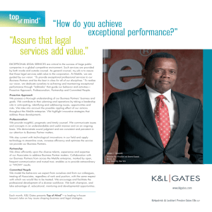 “ Assure that legal services add value.” “How do you achieve exceptional performance?”