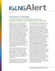 Insurance Coverage A Timely Lesson From The WorldCom And Enron