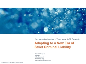 Adapting to a New Era of Strict Criminal Liability David J. Raphael