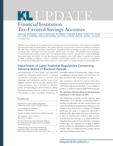 UPDATE Financial Institution Tax-Favored Savings Accounts