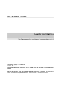 Assets Correlations  Financial Modeling Templates