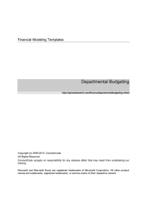 Departmental Budgeting  Financial Modeling Templates