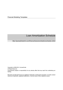 Loan Amortization Schedule  Financial Modeling Templates