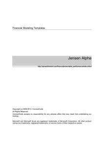 Jensen Alpha  Financial Modeling Templates