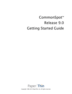 CommonSpot  Release 9.0 Getting Started Guide